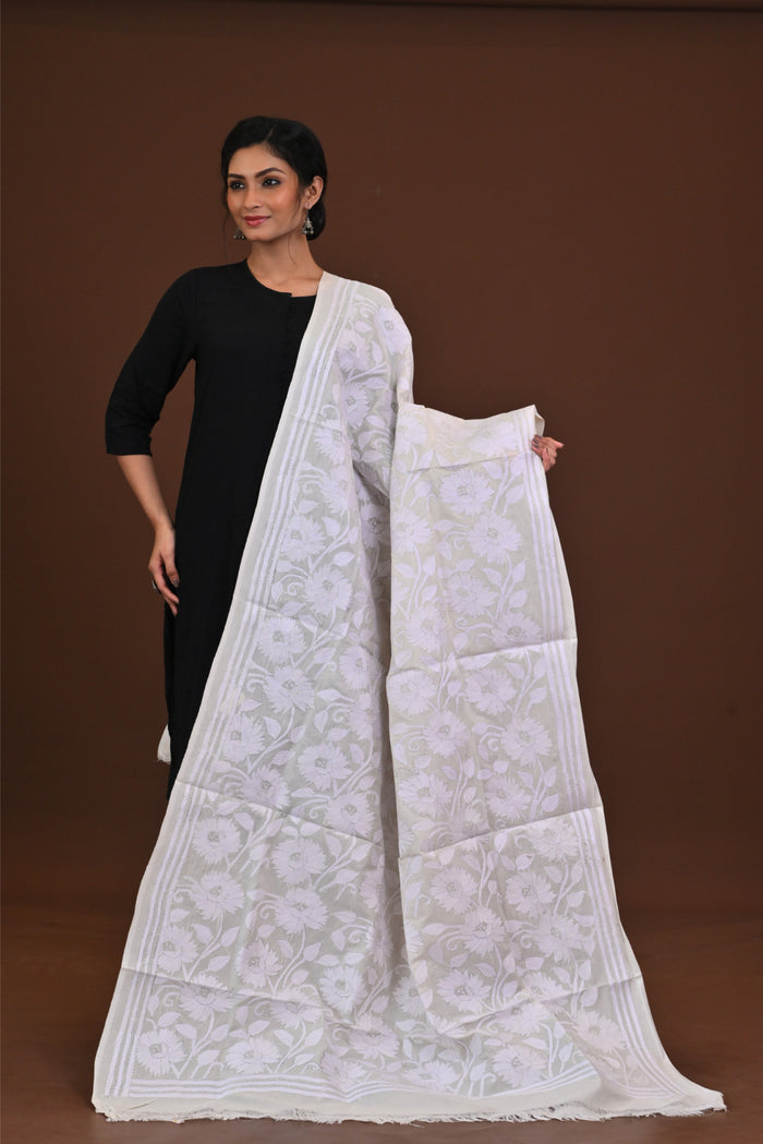 Pure Silk Kantha Dupatta