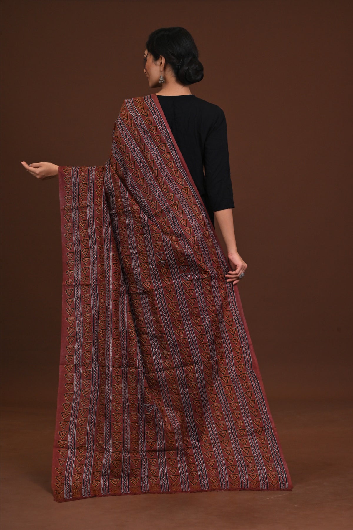 Silk Block Kantha Dupatta