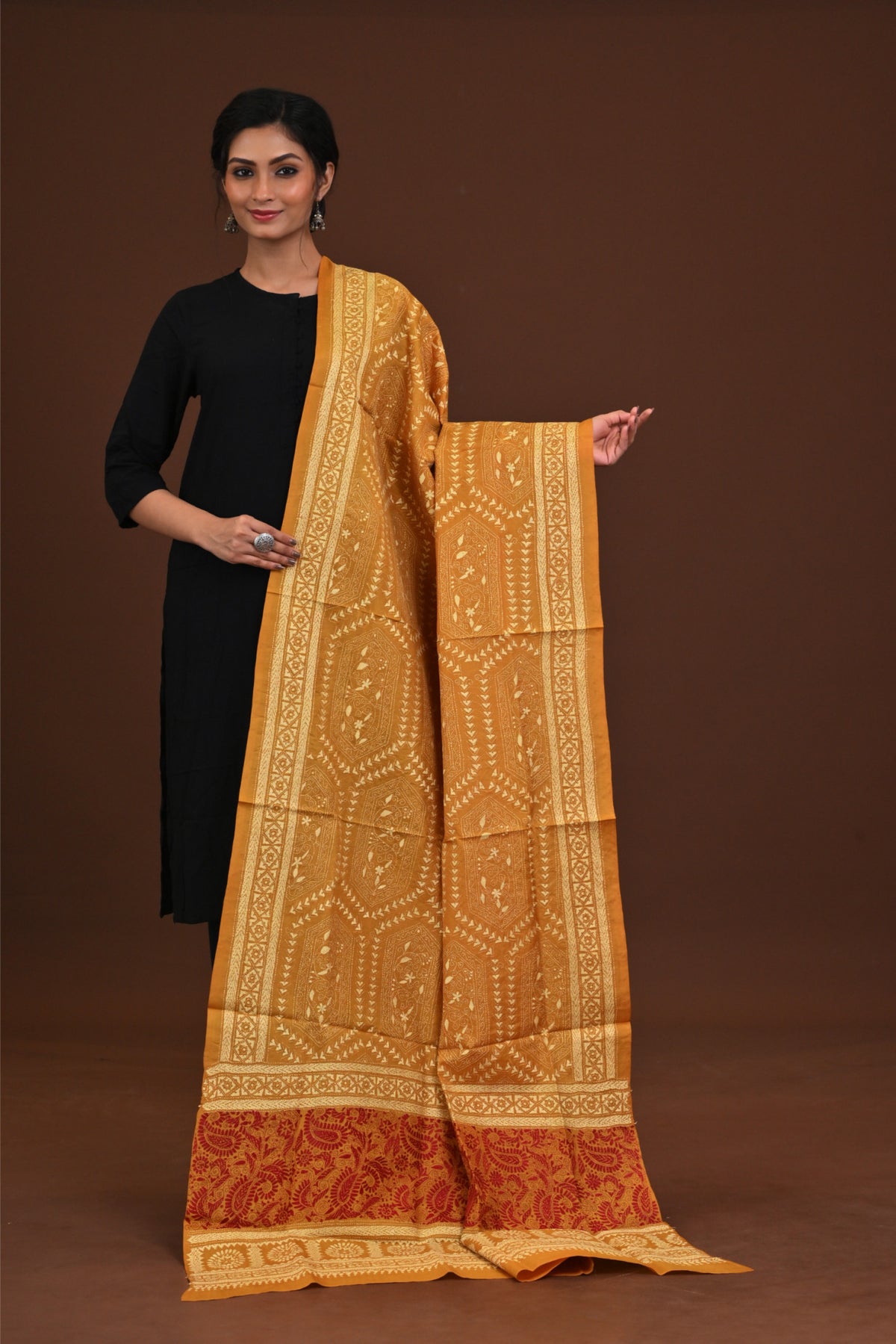 Pure Silk Kantha Dupatta