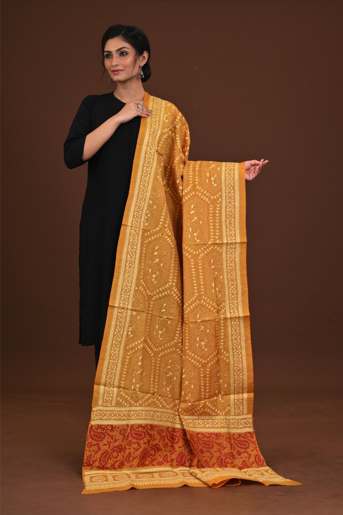 Pure Silk Kantha Dupatta
