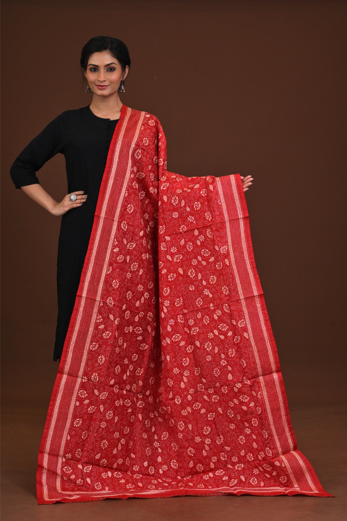 Pure Silk Kantha Dupatta