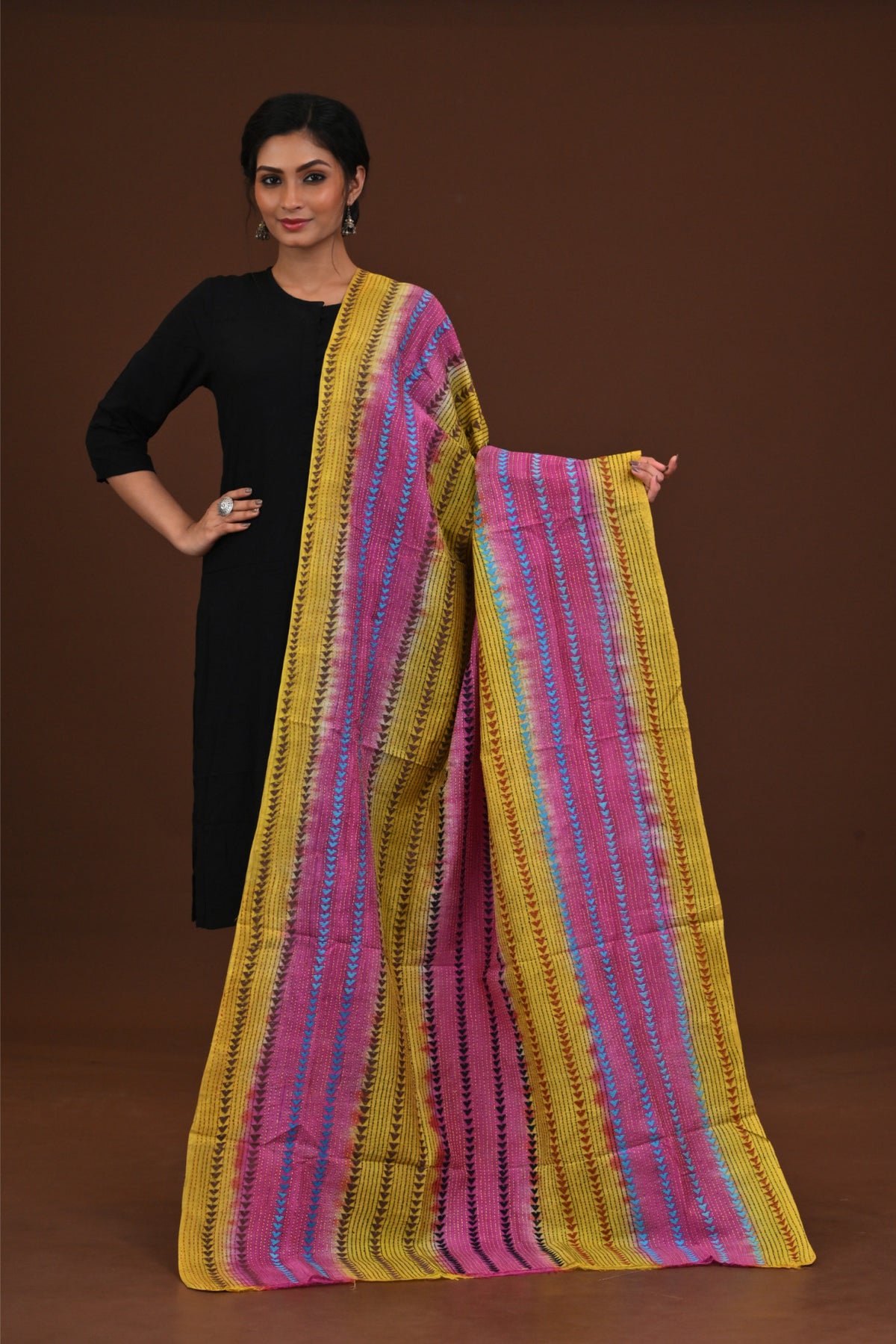 Silk Dye Kantha Dupatta