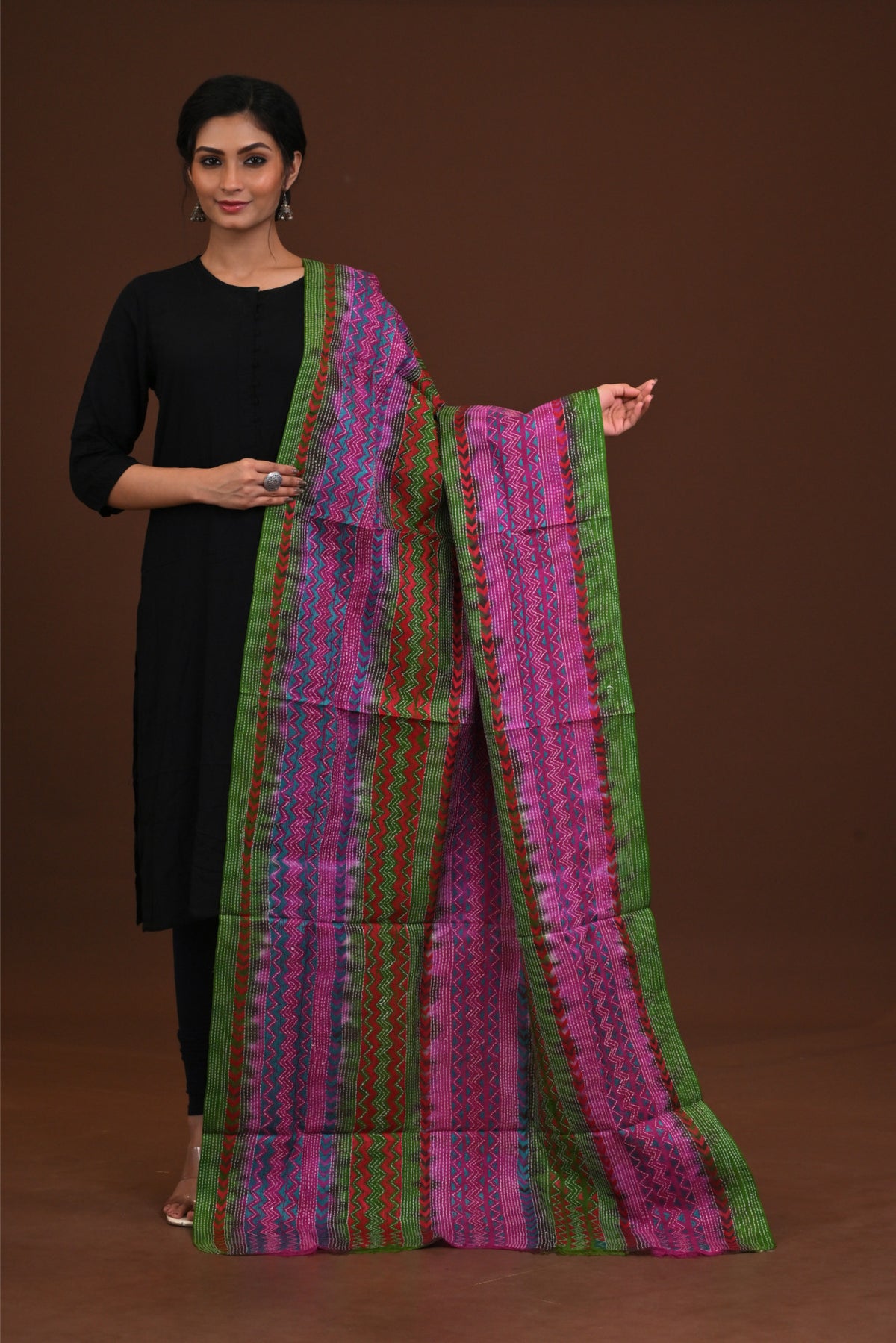 Silk Dye Kantha Dupatta