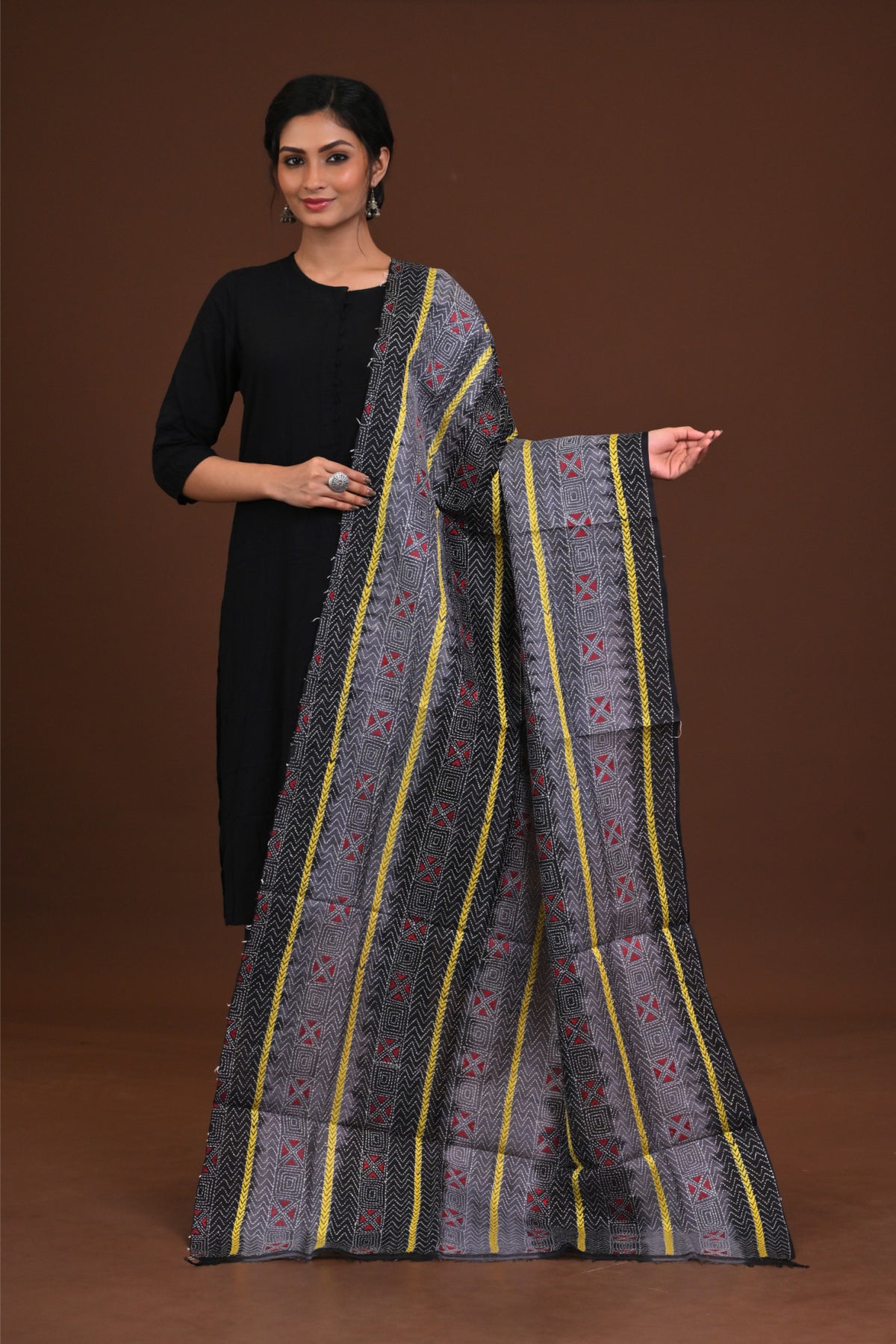 Silk Dye Kantha Dupatta