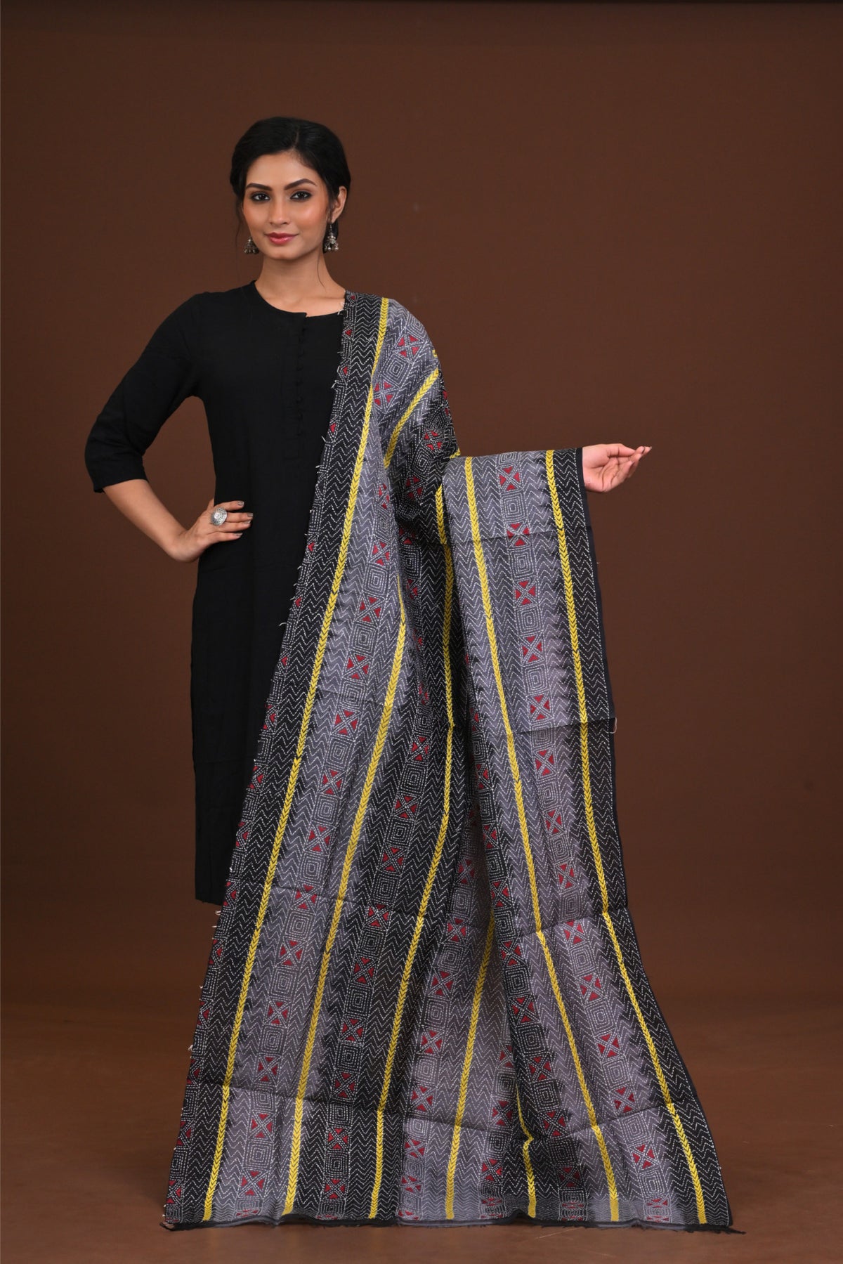 Silk Dye Kantha Dupatta