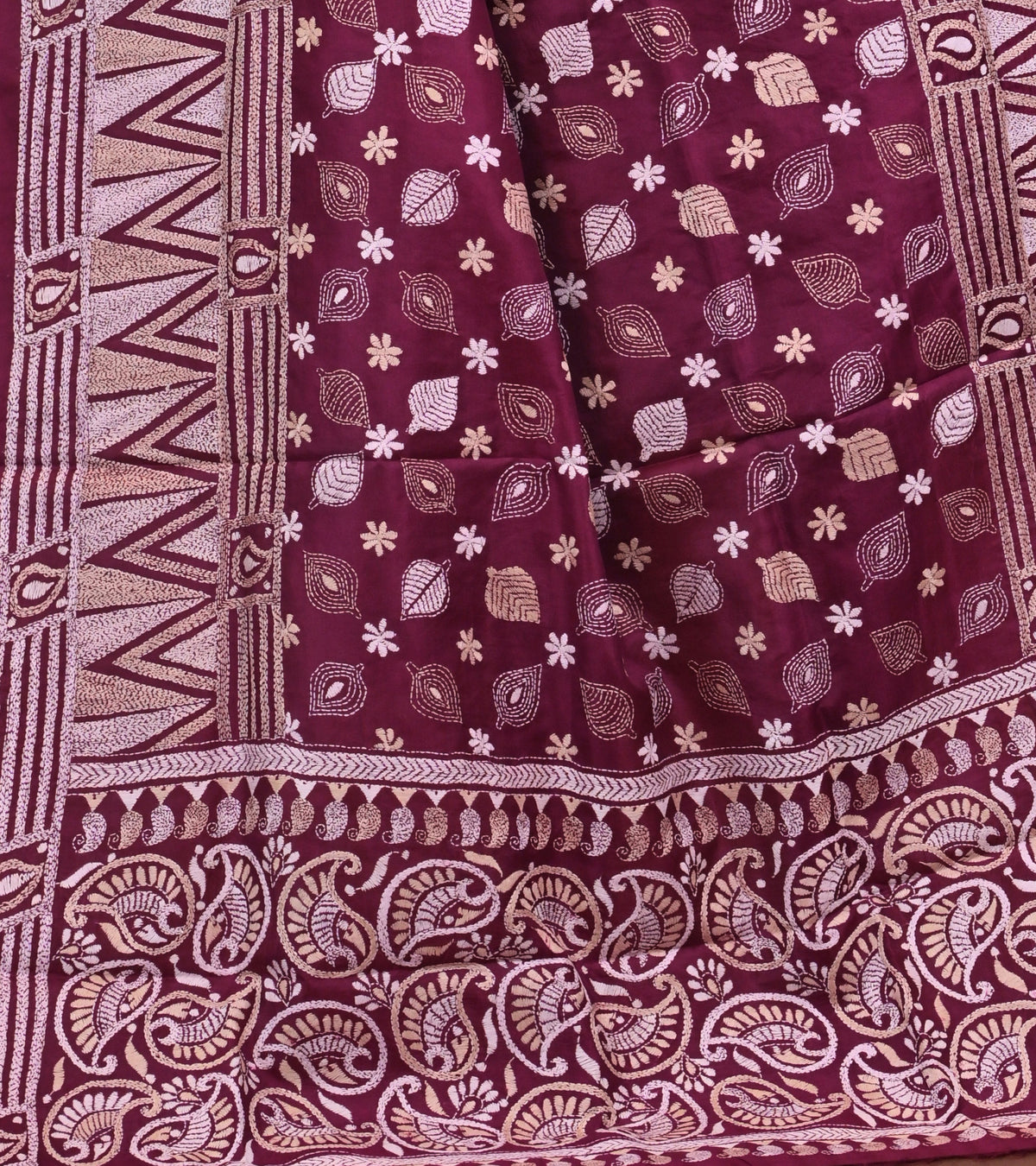 Pure Silk Kantha Dupatta