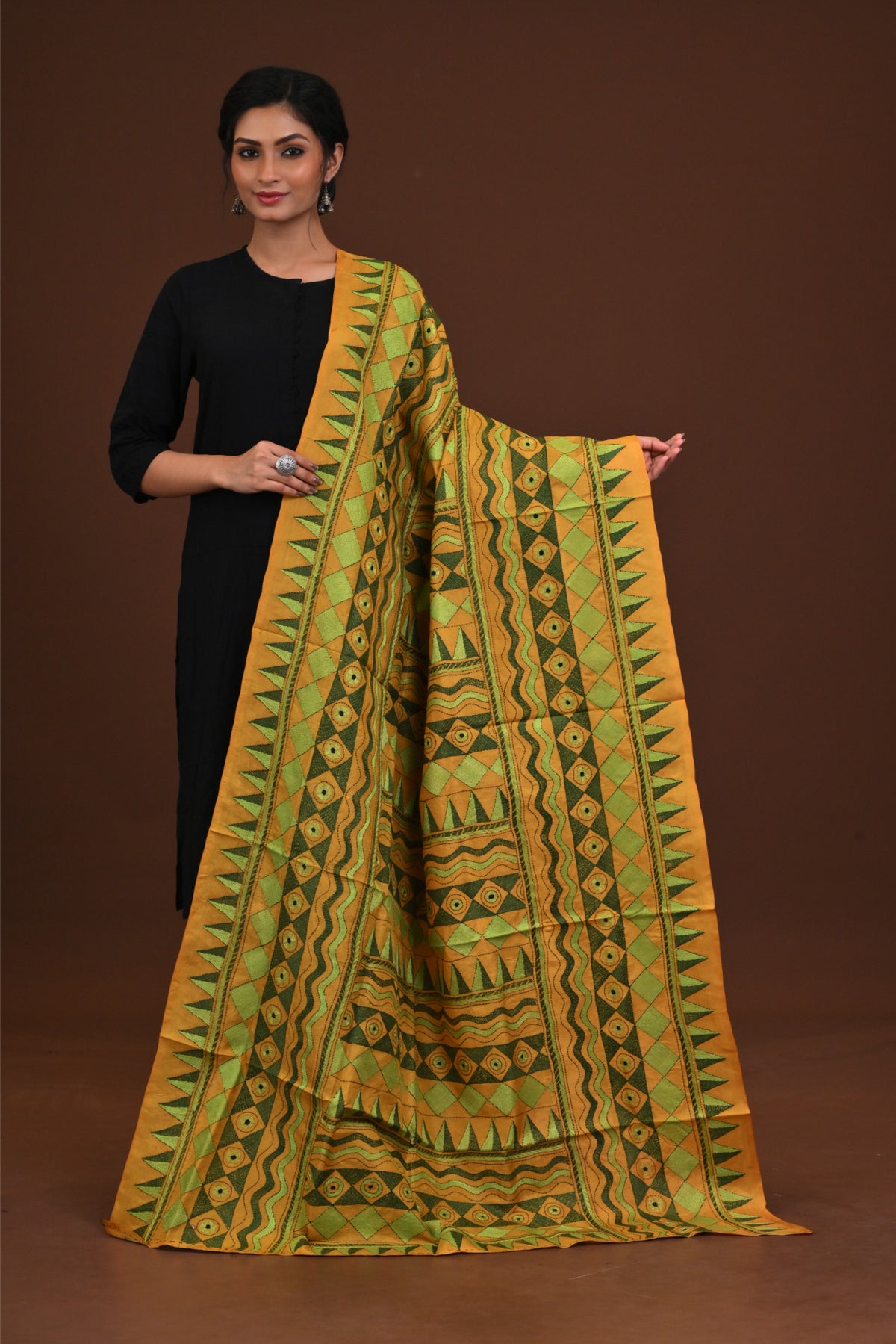 Pure Silk Kantha Dupatta