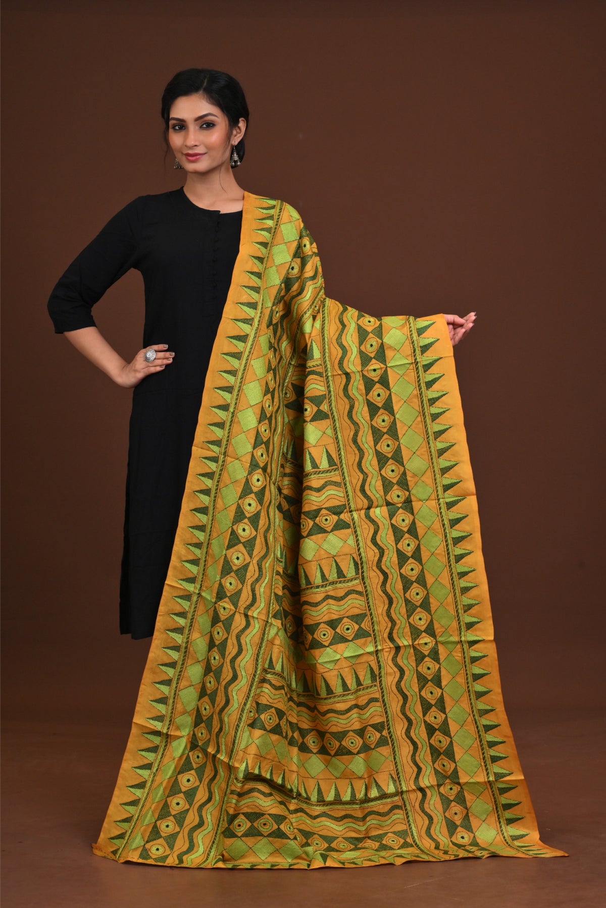 Pure Silk Kantha Dupatta