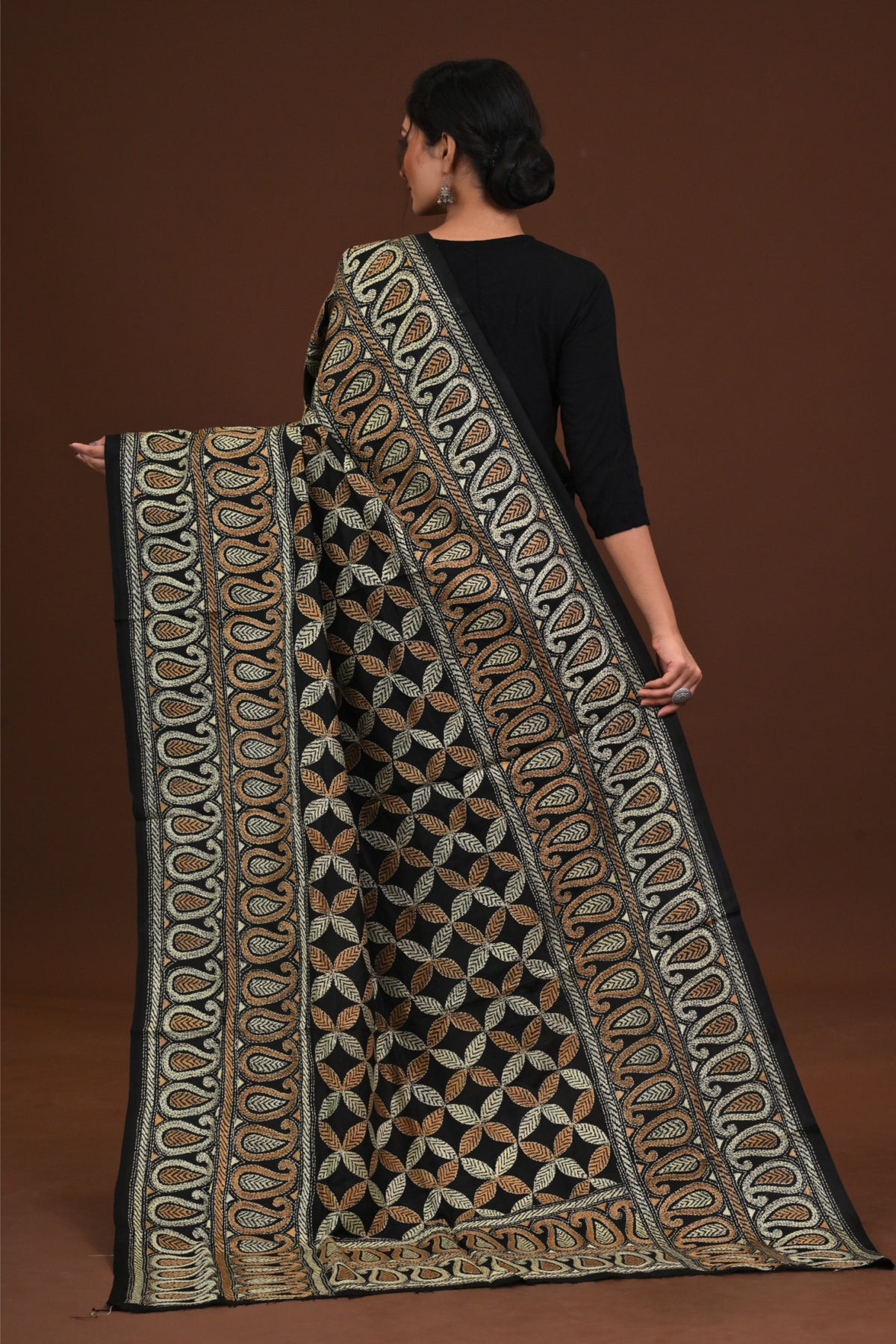 Pure Silk Kantha Dupatta