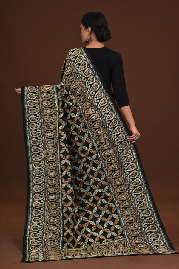 Pure Silk Kantha Dupatta