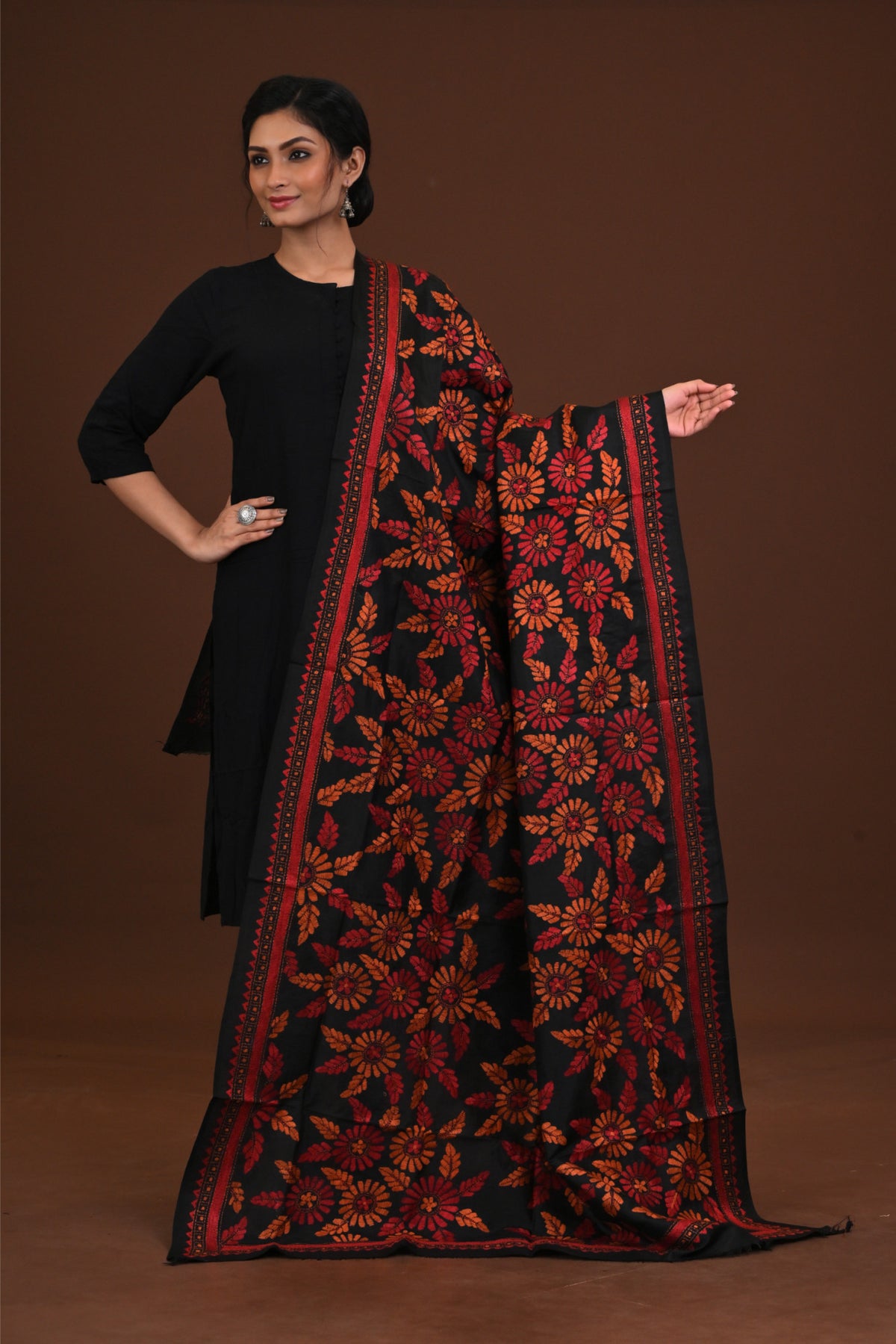 Pure Silk Kantha Dupatta