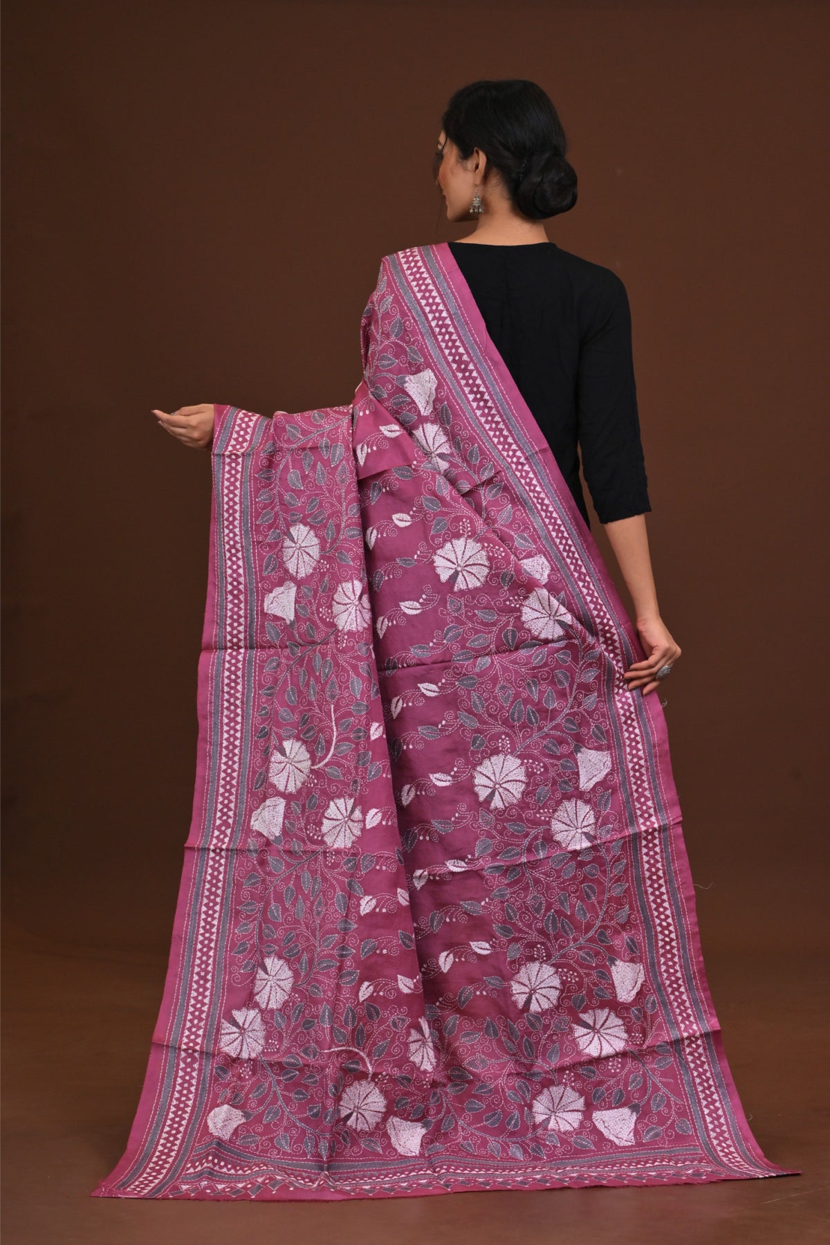Pure Silk Kantha Dupatta