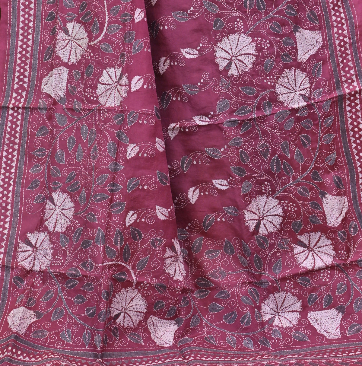 Pure Silk Kantha Dupatta