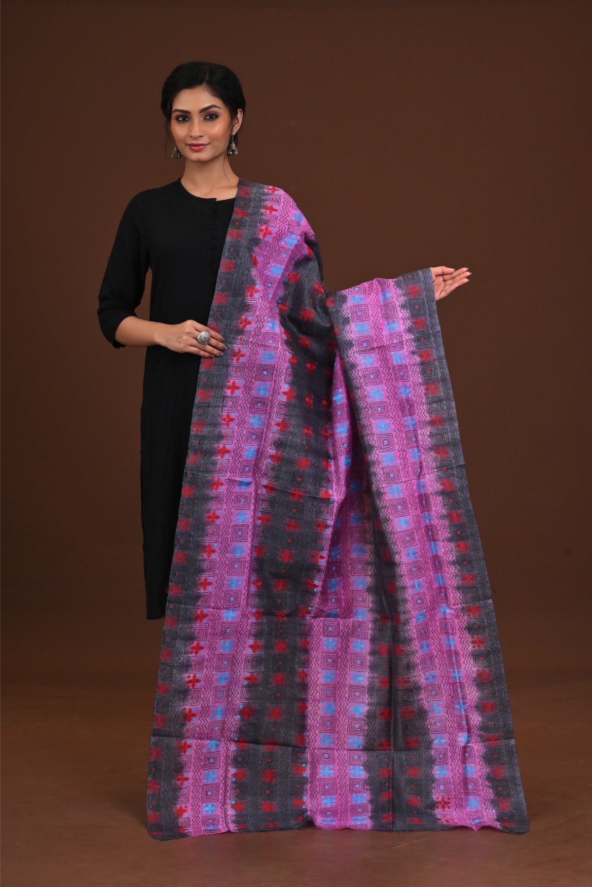 Silk Dye Kantha Dupatta