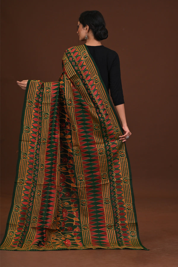 Pure Silk Kantha Dupatta