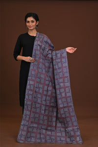 Silk Block Kantha Dupatta