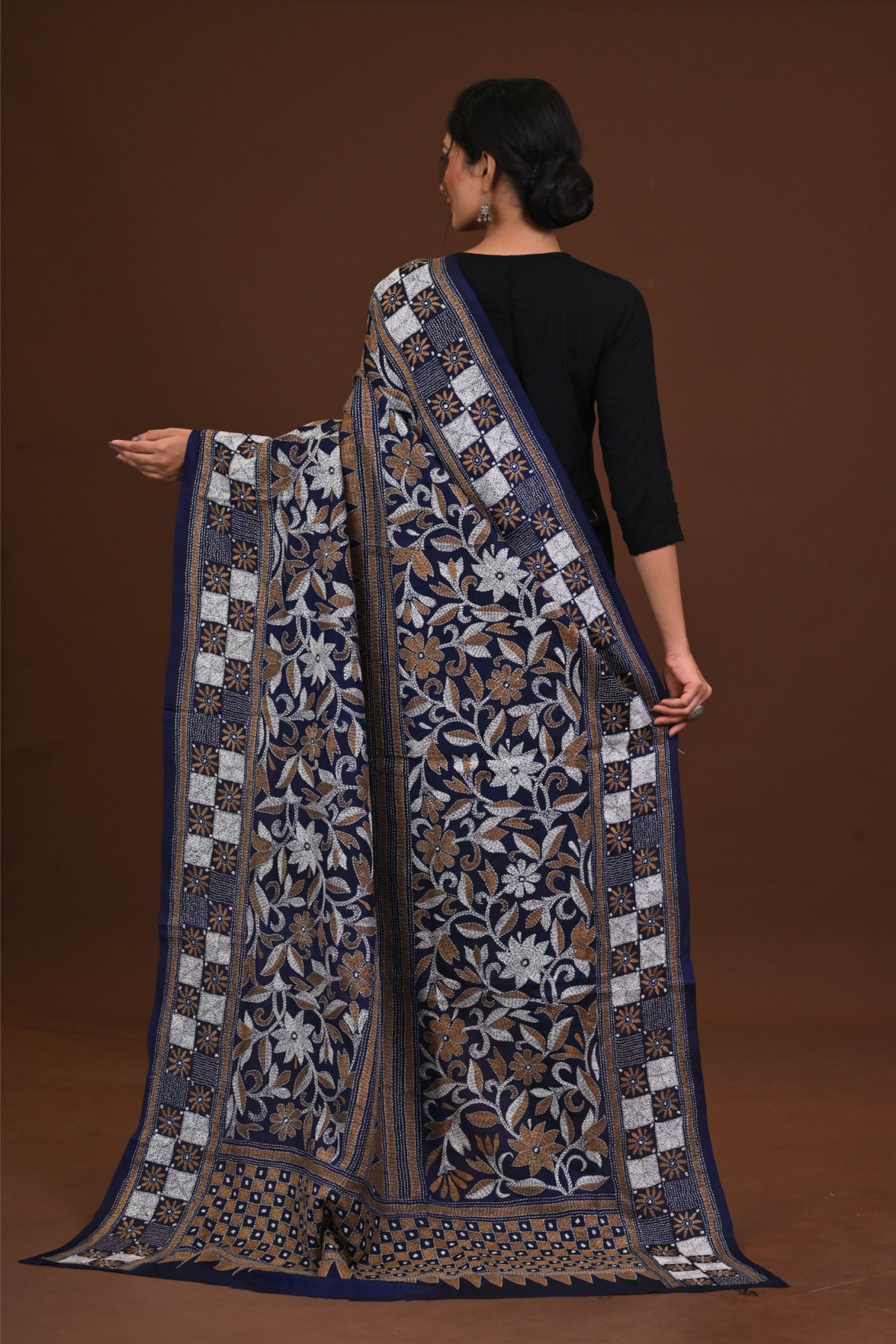 Pure Silk Kantha Dupatta