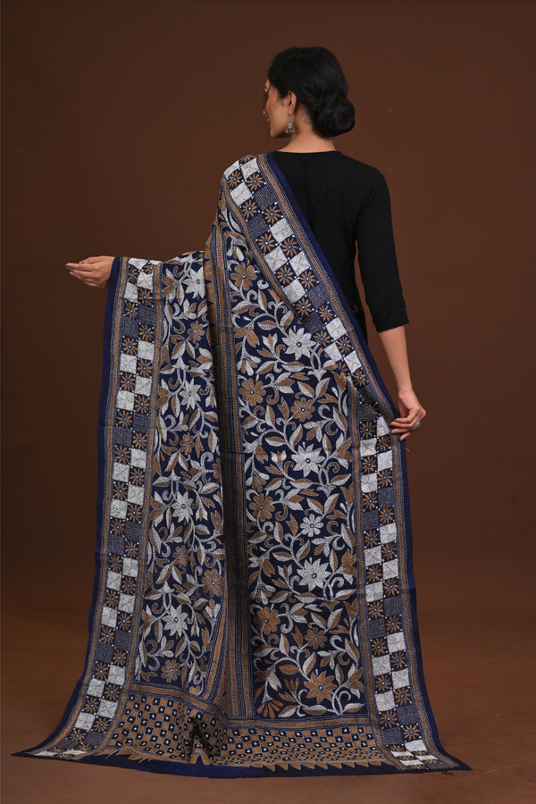 Pure Silk Kantha Dupatta