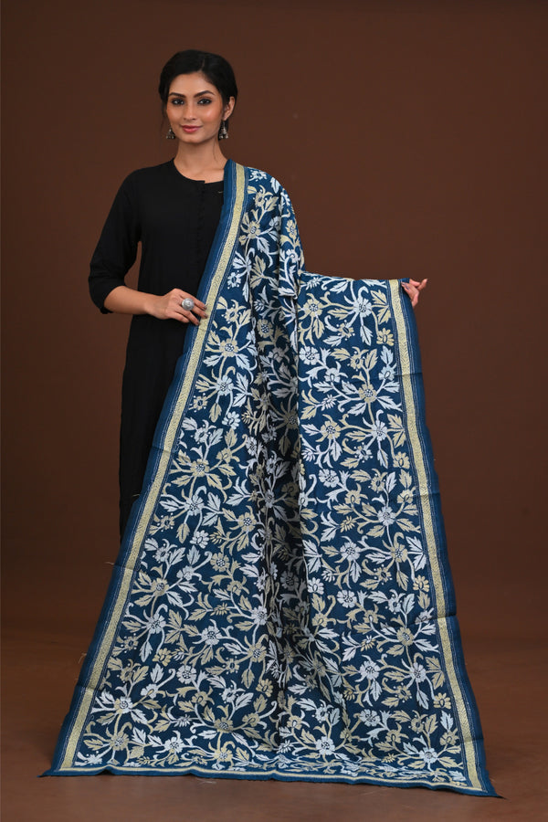 Pure Silk Kantha Dupatta