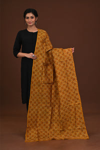 Silk Block Kantha Dupatta