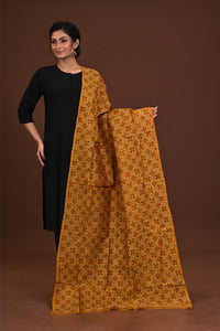 Silk Block Kantha Dupatta