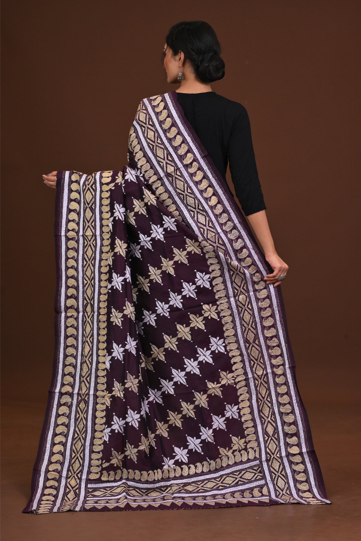 Pure Silk Kantha Dupatta