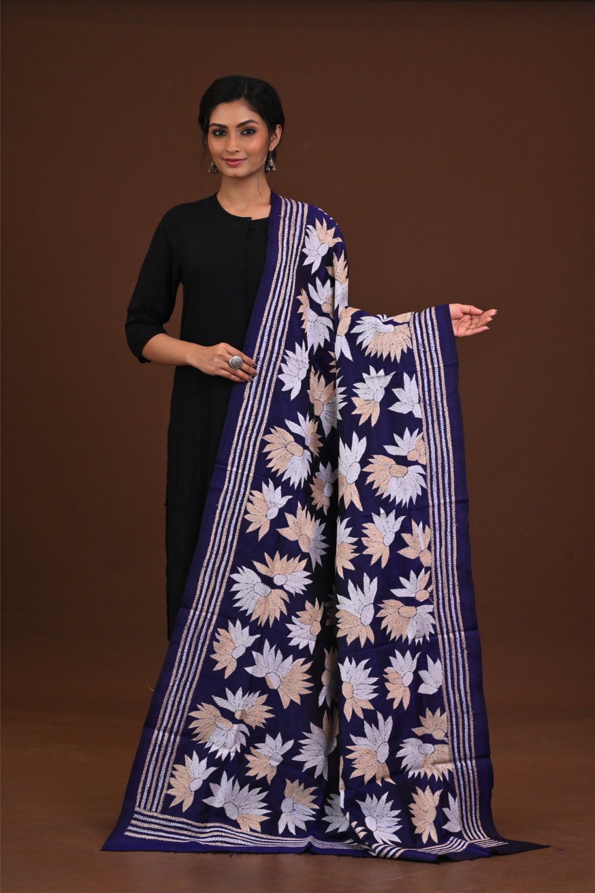 Pure Silk Kantha Dupatta