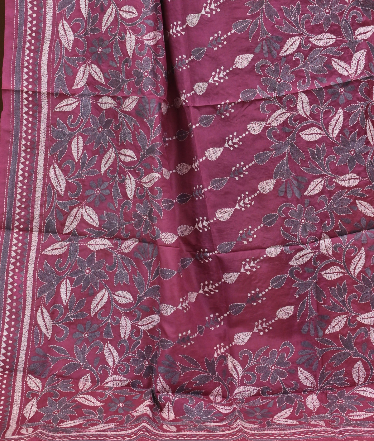 Pure Silk Kantha Dupatta