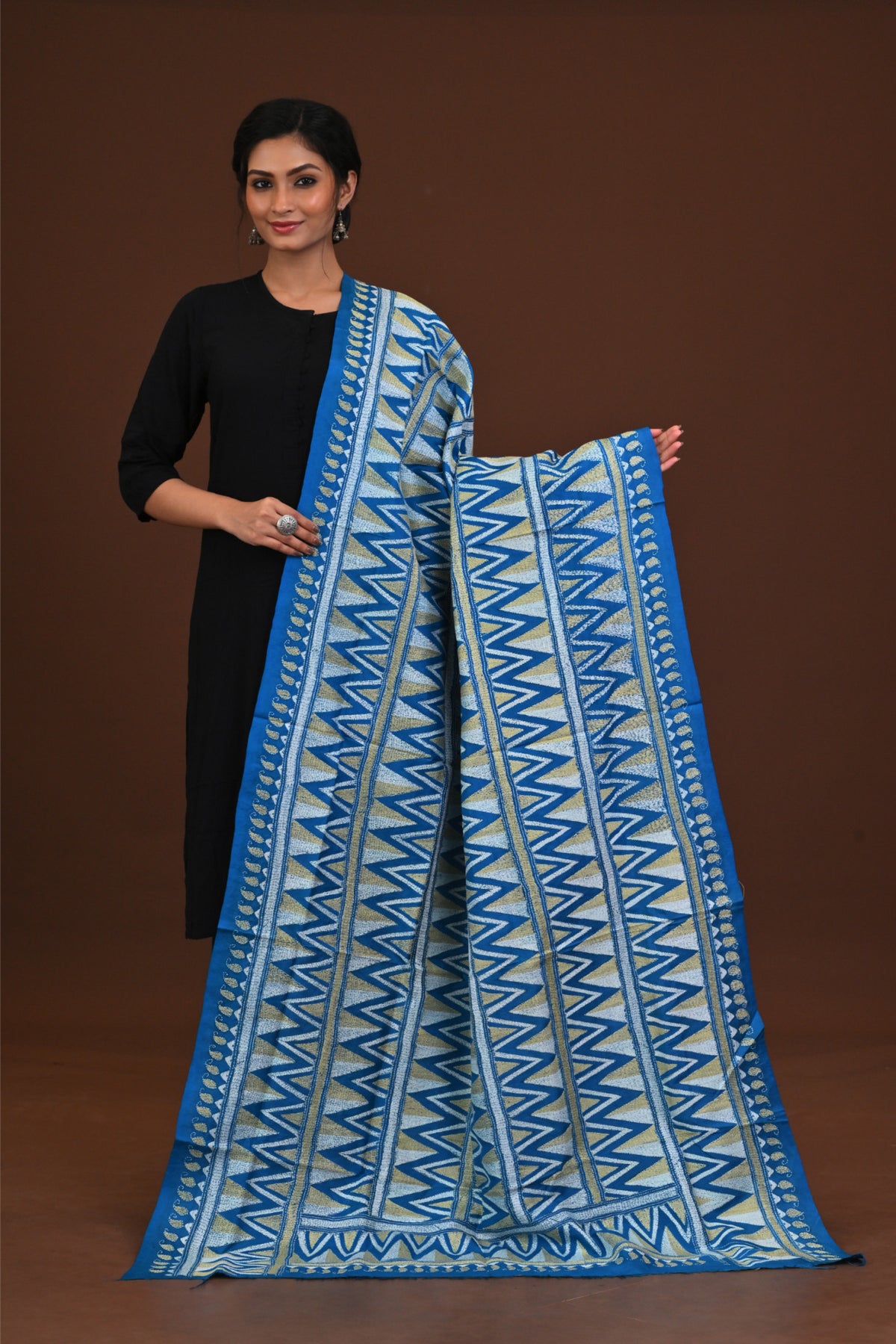 Pure Silk Kantha Dupatta