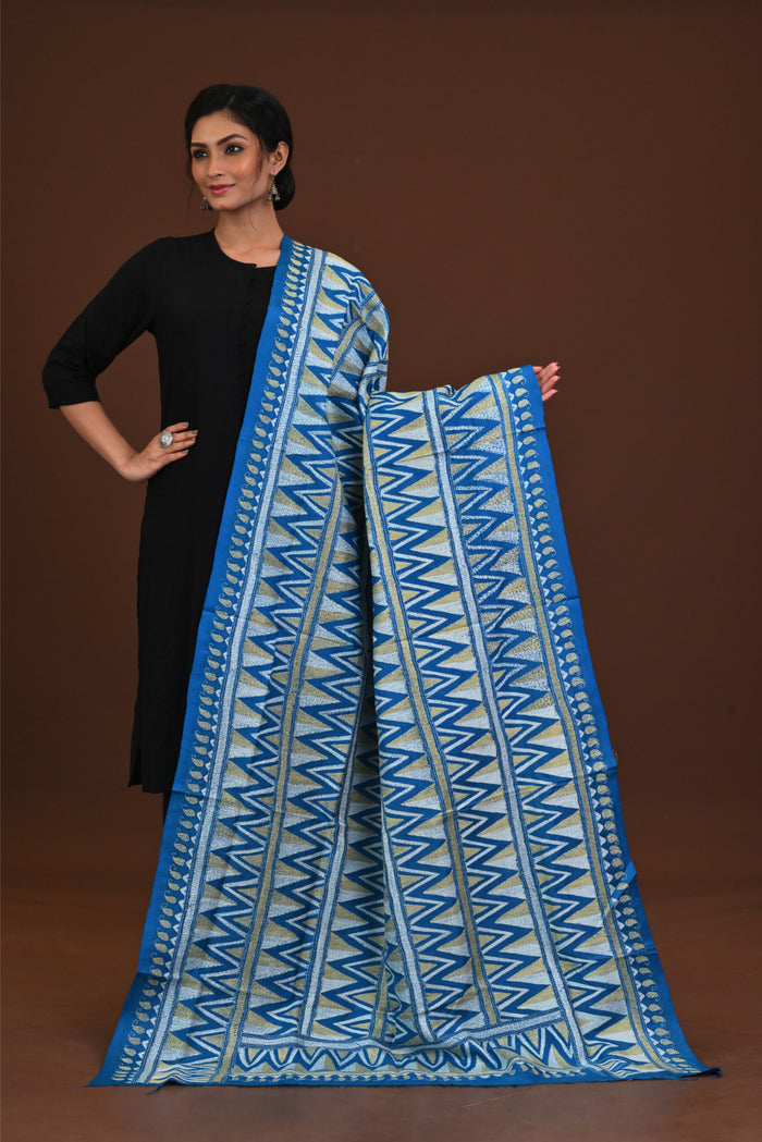 Pure Silk Kantha Dupatta