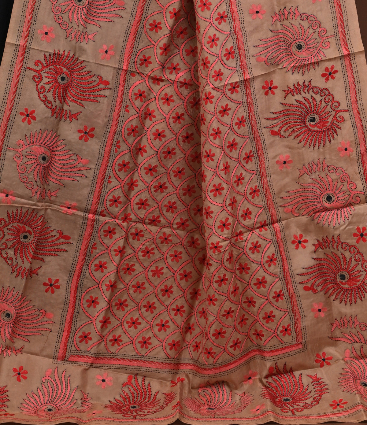 Pure Silk Kantha Dupatta