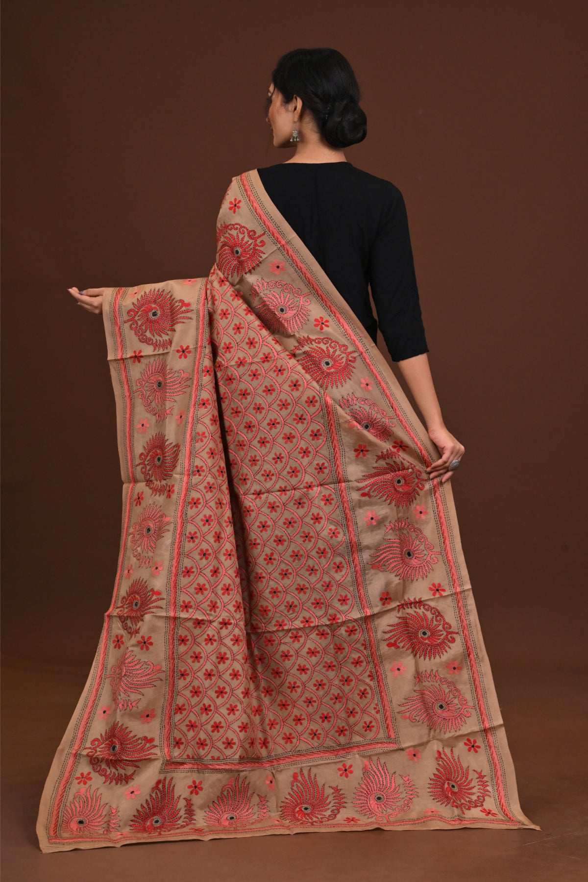 Pure Silk Kantha Dupatta