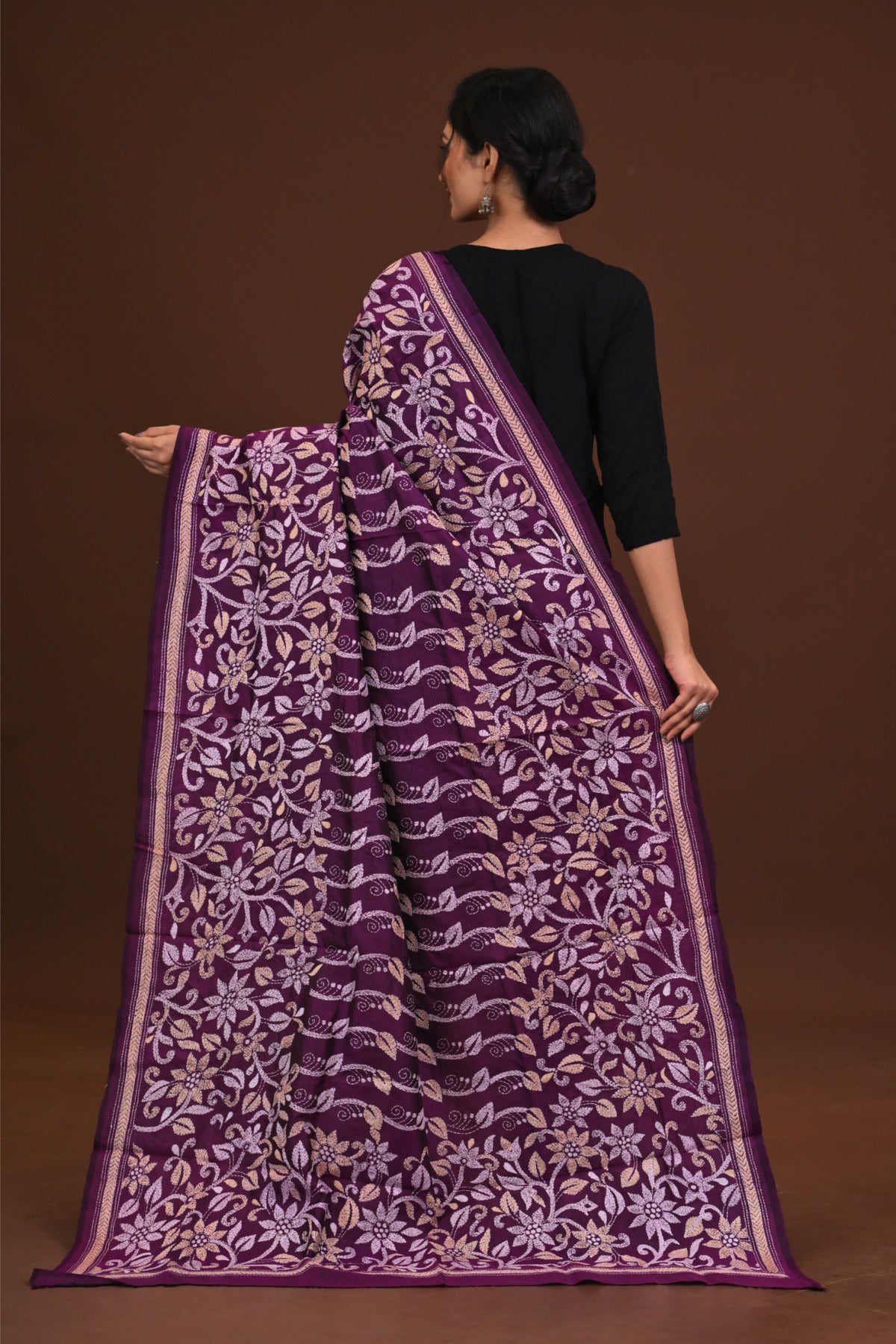 Pure Silk Kantha Dupatta