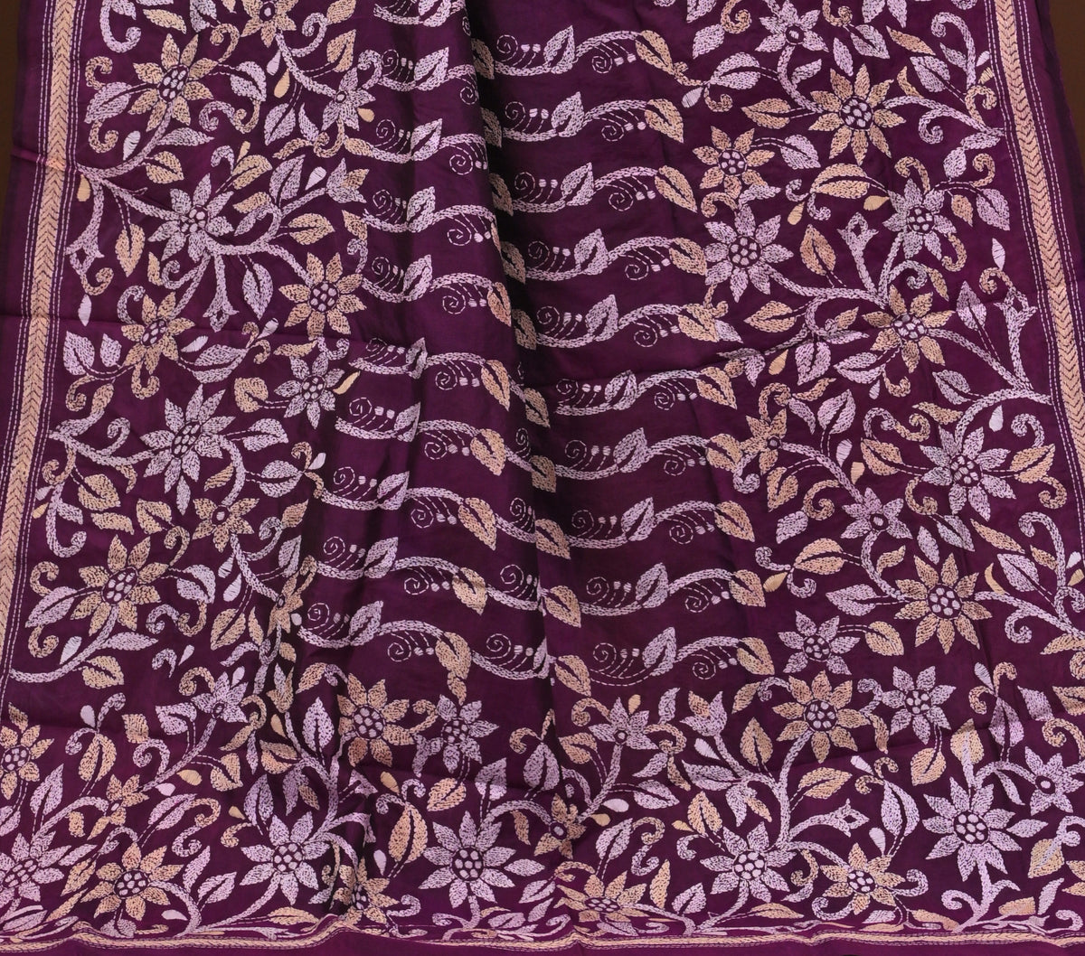Pure Silk Kantha Dupatta