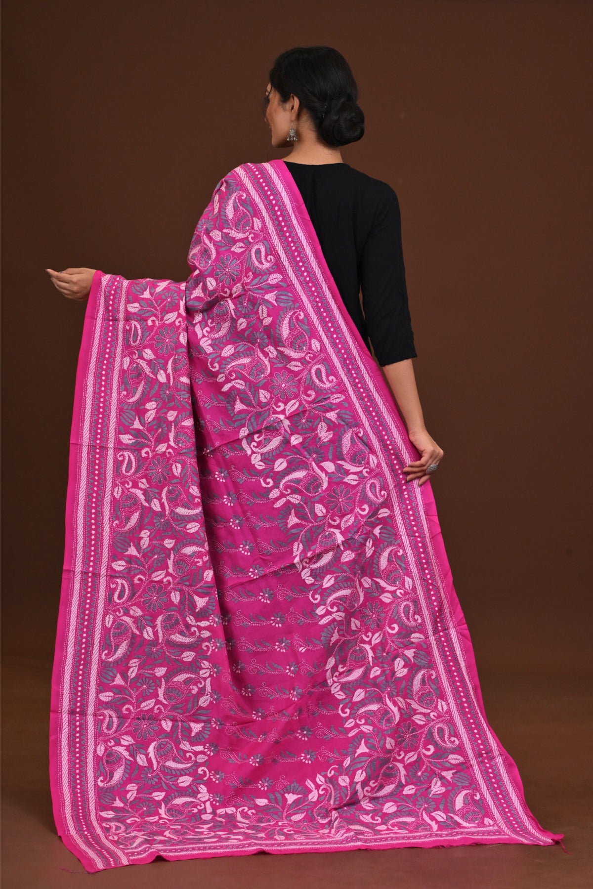 Pure Silk Kantha Dupatta