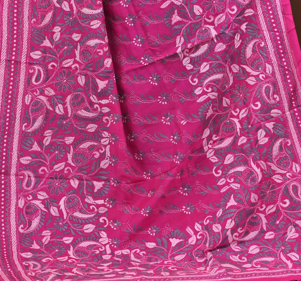 Pure Silk Kantha Dupatta
