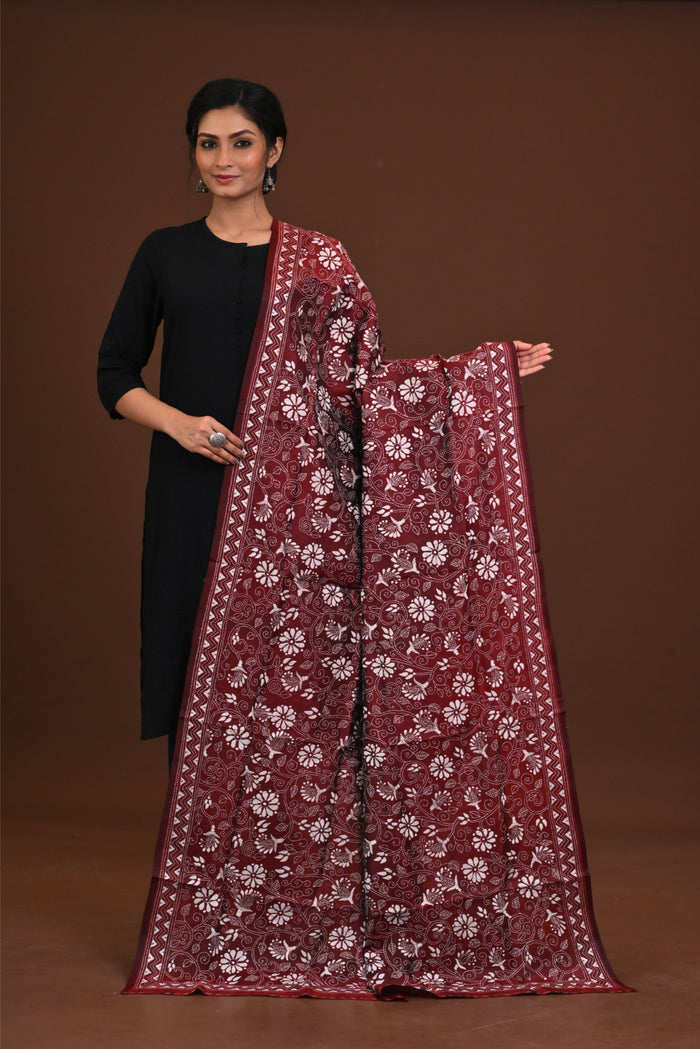 Pure Silk Kantha Dupatta
