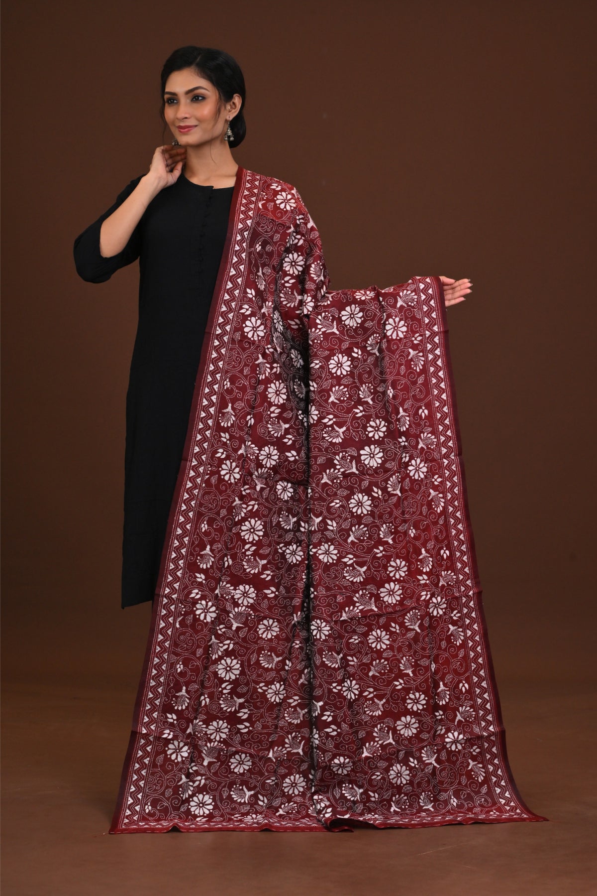 Pure Silk Kantha Dupatta