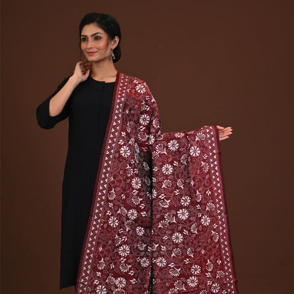 Pure Silk Kantha Dupatta
