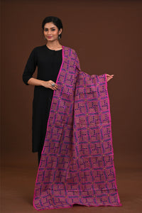 Silk Block Kantha Dupatta