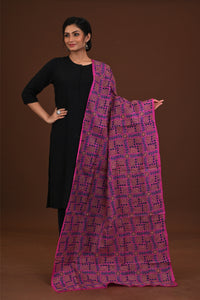 Silk Block Kantha Dupatta