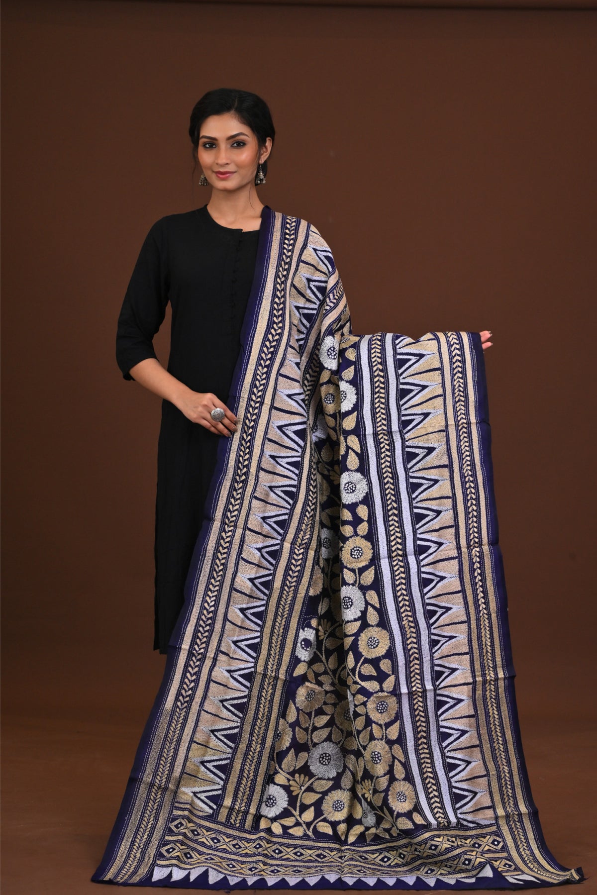 Pure Silk Kantha Dupatta