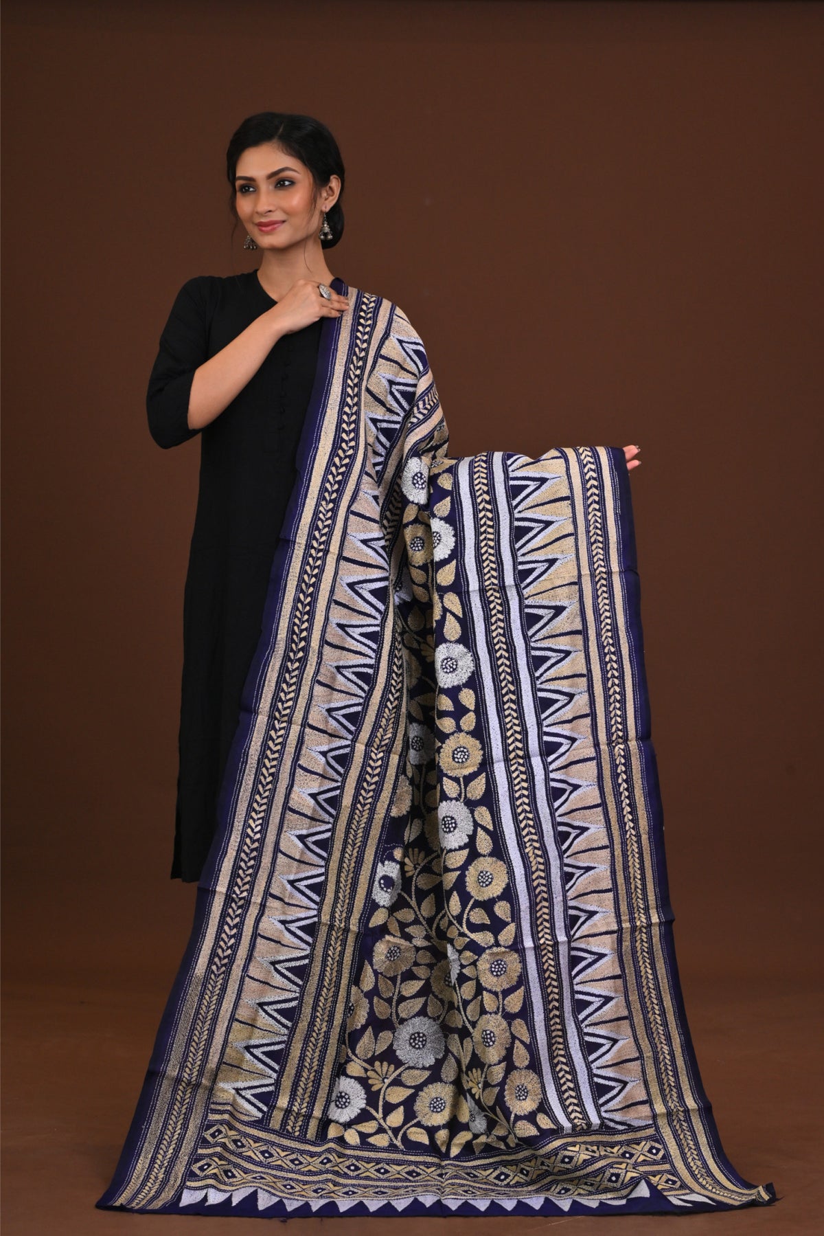 Pure Silk Kantha Dupatta