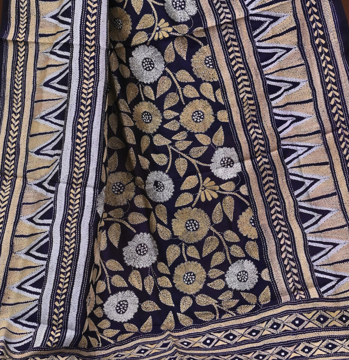 Pure Silk Kantha Dupatta