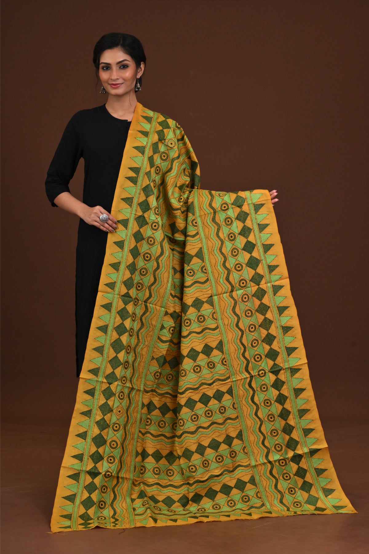 Pure Silk Kantha Dupatta