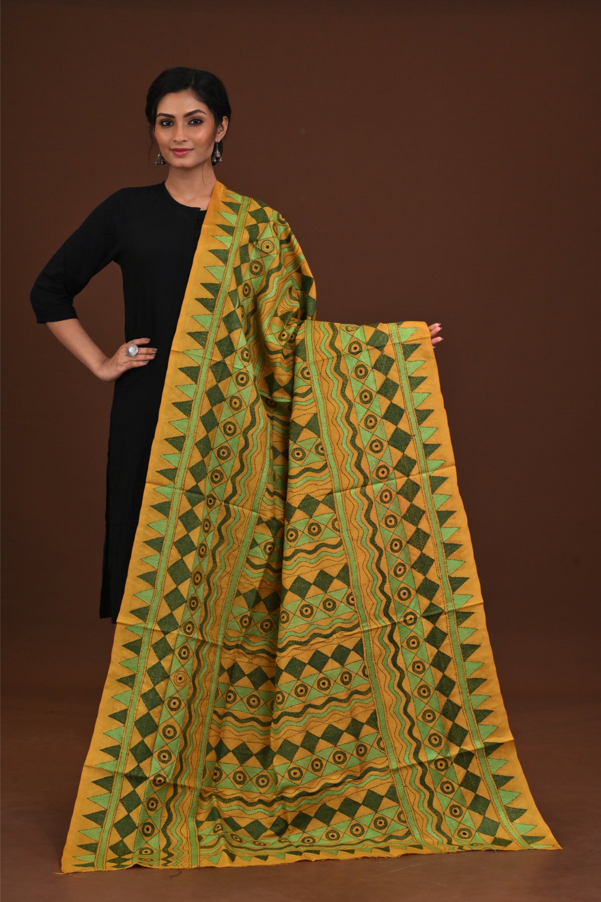 Pure Silk Kantha Dupatta