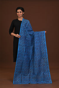 Silk Block Kantha Dupatta