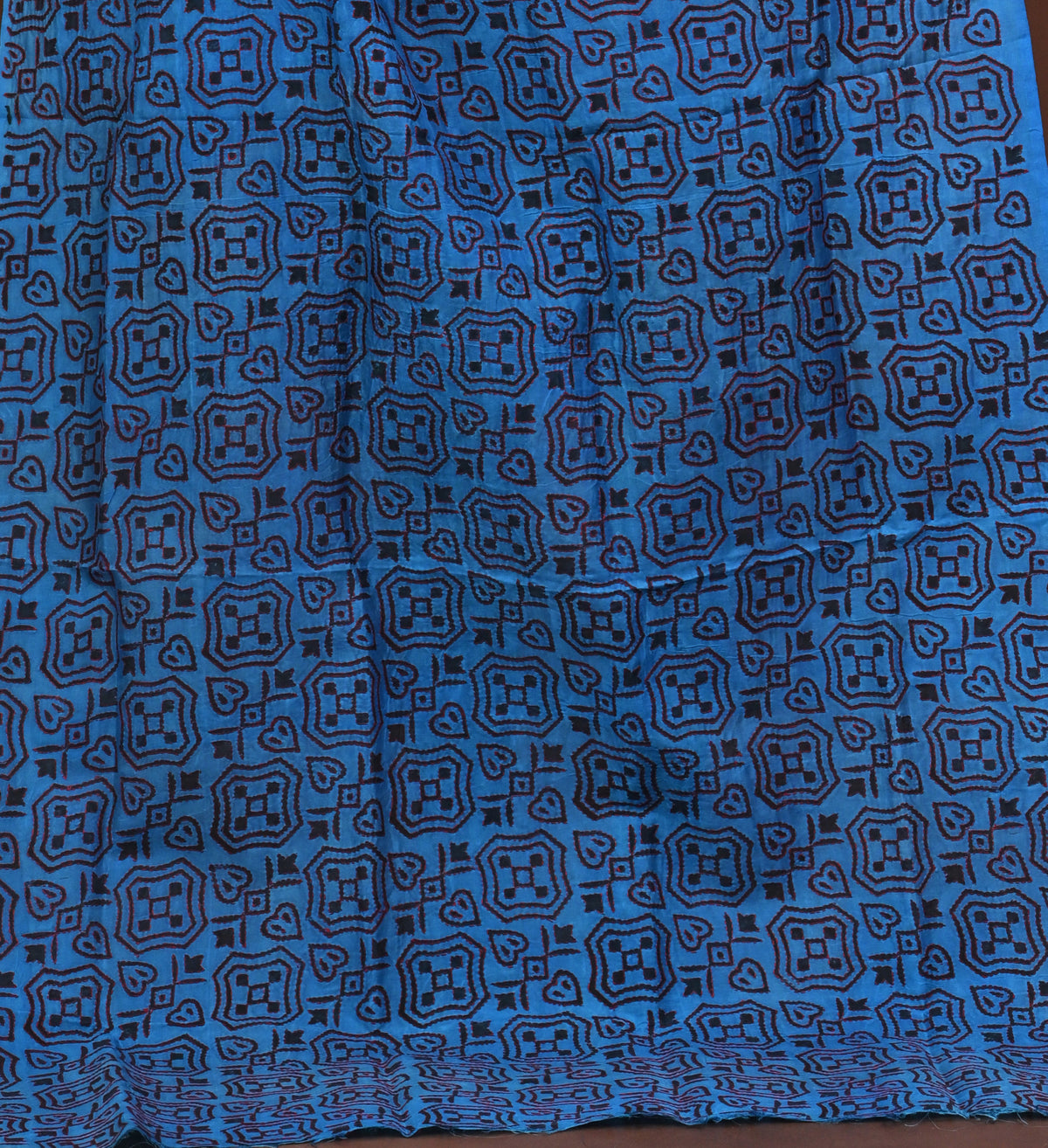 Silk Block Kantha Dupatta