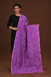 Silk Block Kantha Dupatta