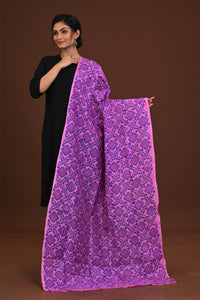 Silk Block Kantha Dupatta